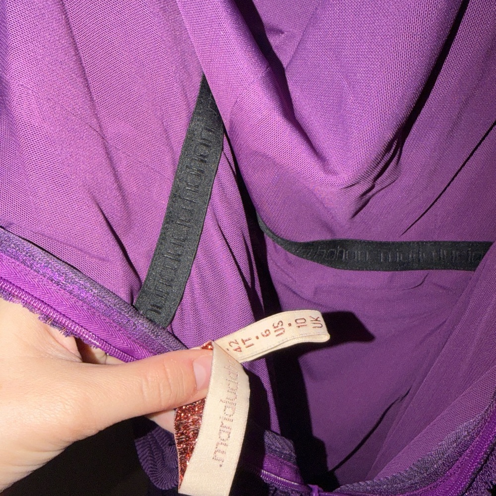 Maria Lucia Hohan Purple Midi One Shoulder US6 - Picture 4 of 7